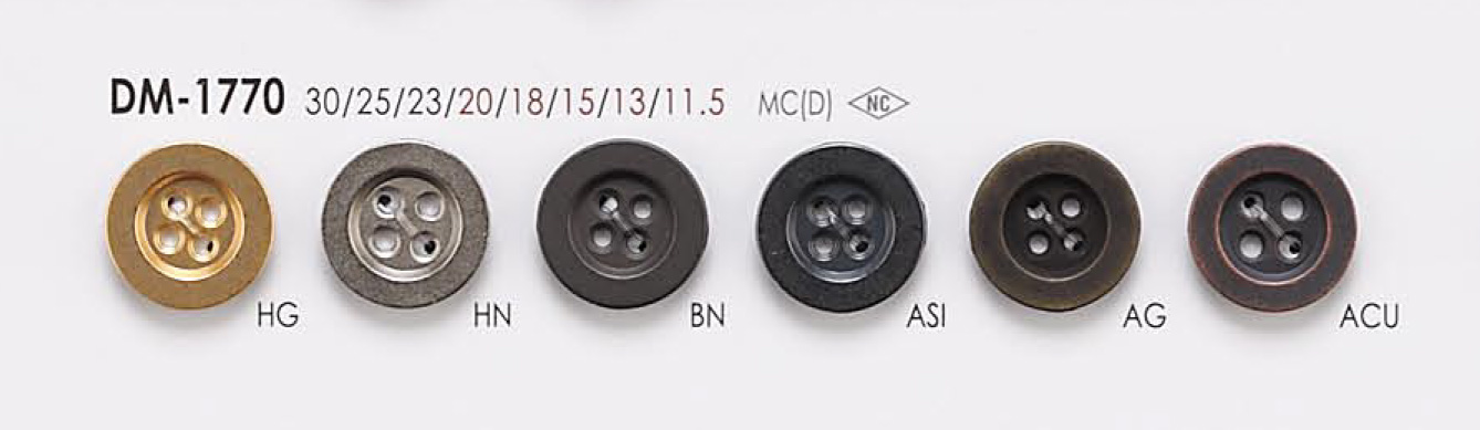 DM1770 Botão De Metal Com 4 Buracos Para Jaquetas E Ternos IRIS
