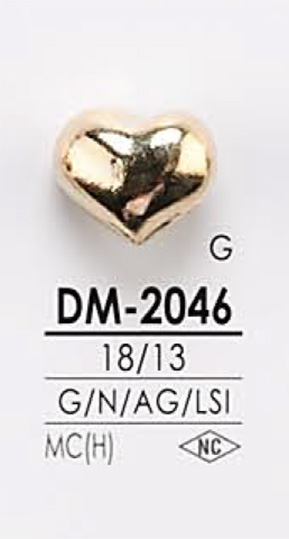 DM2046 Botão De Metal Em Forma De Coração IRIS