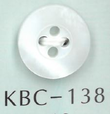 KBC-138 BIANCO SHELL Botão De Concha Oca Central Com 4 Furos Sakamoto Saji Shoten