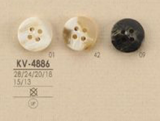 KV4886 Botão De Poliéster De 4 Furos Tipo Búfalo IRIS