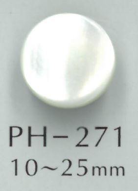 PH271 Botão Shell Com Pés De Metal Sakamoto Saji Shoten