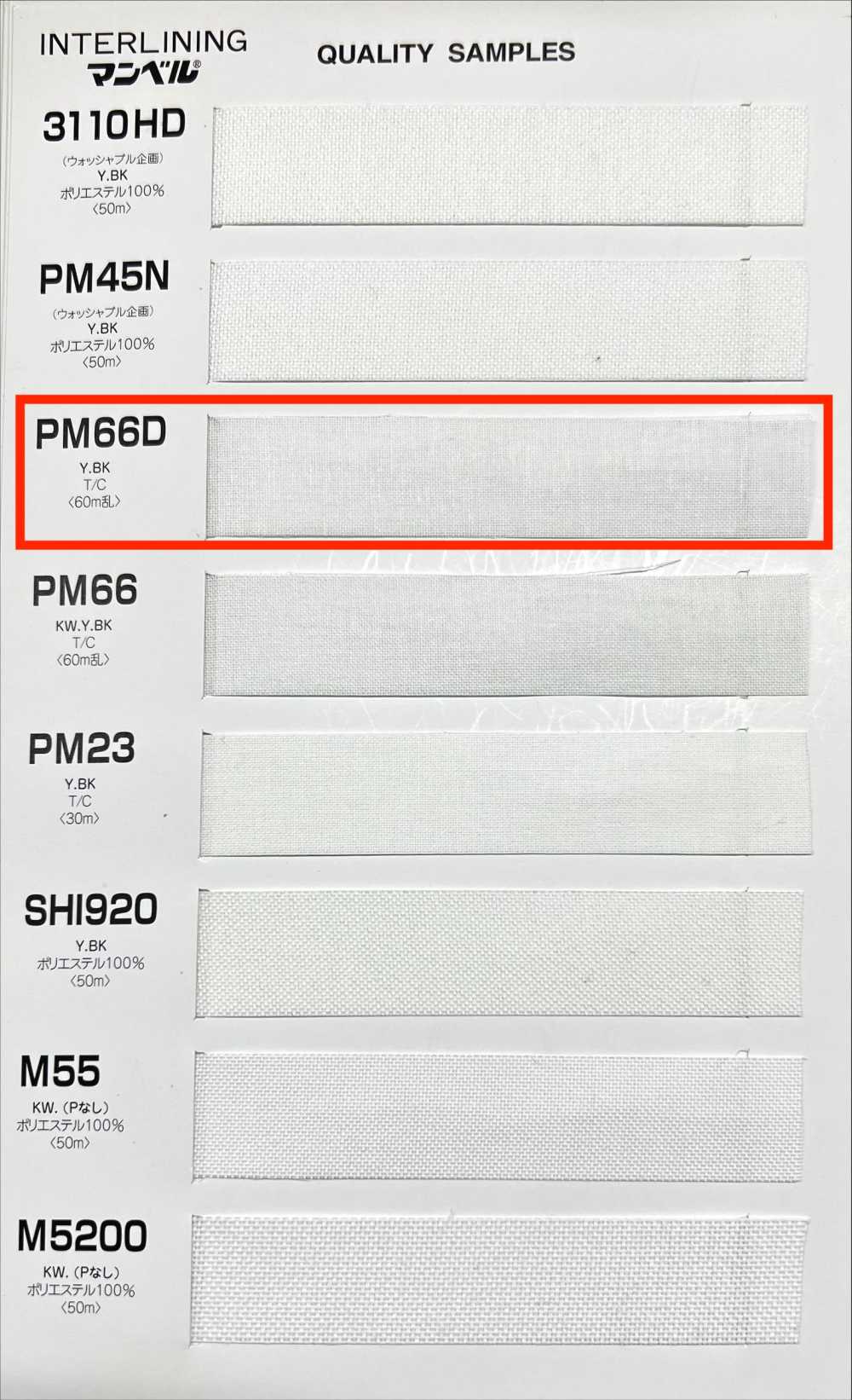 PM66D Entretela Termocolante Série Invel Tipo Médio Macio[Entrelinha] Manvel