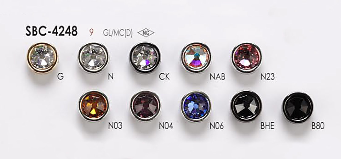 SBC4248 Botão De Pedra Cristal IRIS