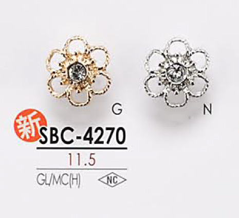 SBC4270 Botão De Metal Com Motivo De Flor IRIS