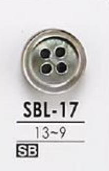 SBL17 Botão De 4 Furos Em Madrepérola, Incolor IRIS