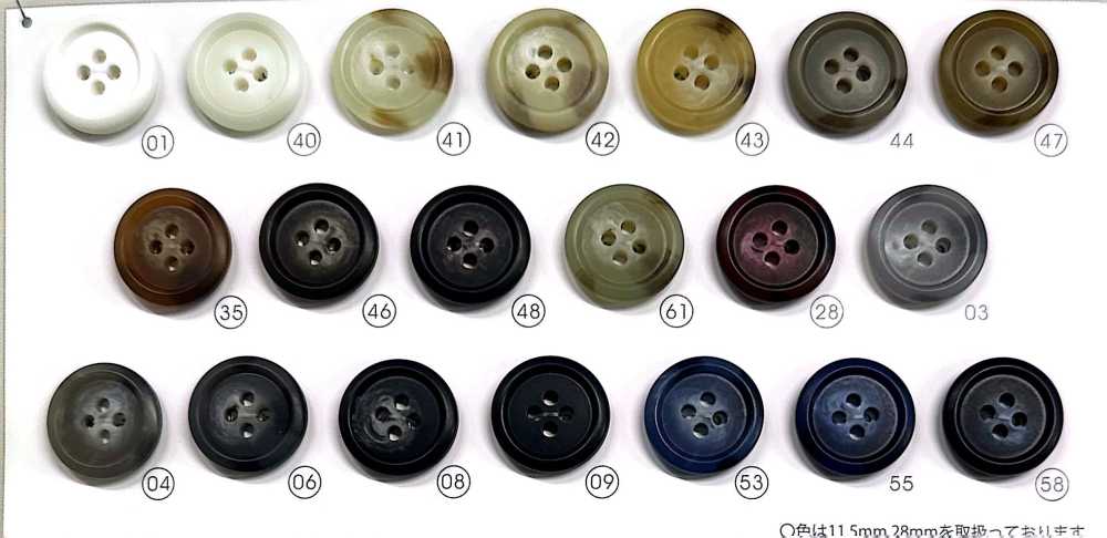 UNUT [Nut Style] Botão De 4 Furos Com Borda E Brilho NITTO Button