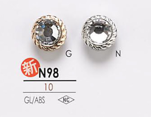 N98 Botão De Pedra Cristal IRIS