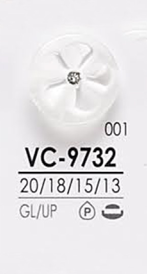 VC9732 Botão De Cristal Rosa Ondulado Para Tingimento IRIS