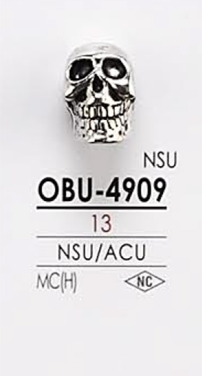 OBU4909 Botão De Metal Tipo Caveira IRIS
