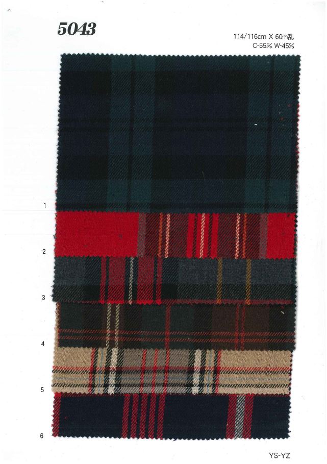 MU5043 Verificação De Lã De Algodão[Têxtil / Tecido] Ueyama Textile
