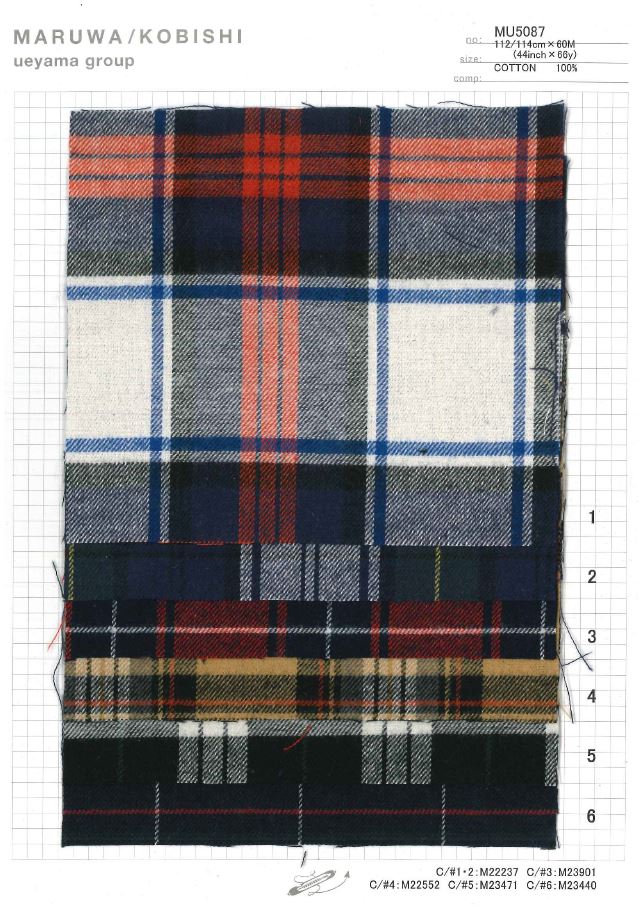 MU5087 Cheque Tartan Fuzzy[Têxtil / Tecido] Ueyama Textile
