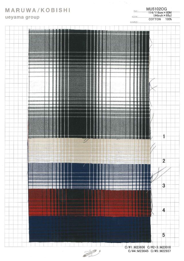 MU5102OG Pano De Máquina De Escrever Na Verificação De Pausa[Têxtil / Tecido] Ueyama Textile