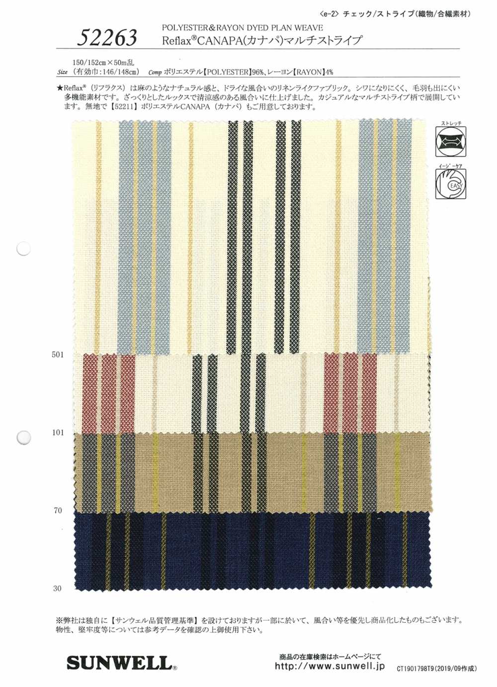 52263 Reflax® CANAPA Multi-stripe[Têxtil / Tecido] SUNWELL