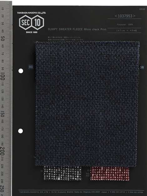 1037953 Suéter Fleece Dobby Micro Check Print[Têxtil / Tecido] Takisada Nagoya