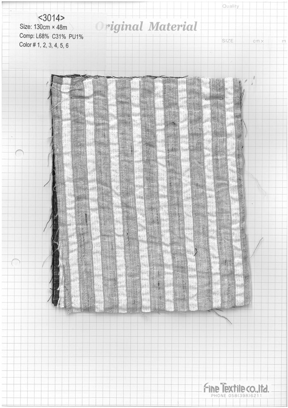 3014 Camisa Listrada De Algodão De Linho[Têxtil / Tecido] Tecido Fino