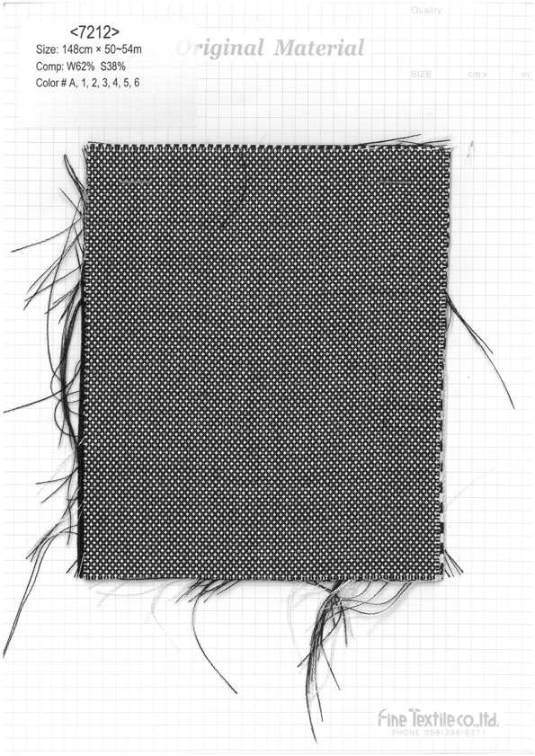 7212 Lã Seda Preto E Branco Canto[Têxtil / Tecido] Tecido Fino