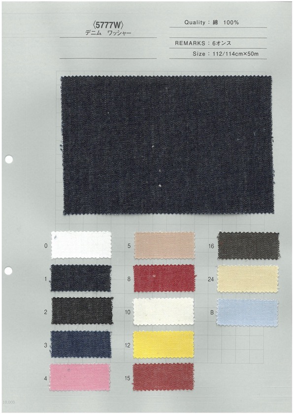 5777W Variações De Cores Abundantes Processamento De Lavadora De Denim De 6 Onças[Têxtil / Tecido] Têxtil Yoshiwa