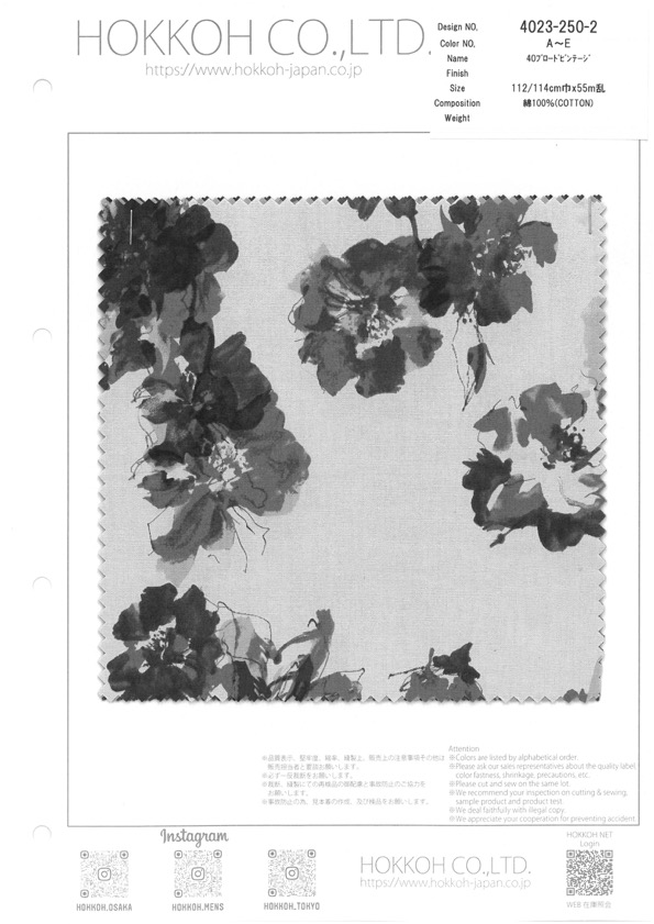 4023-250-2 40 Vintage Broadcloth[Têxtil / Tecido] HOKKOH
