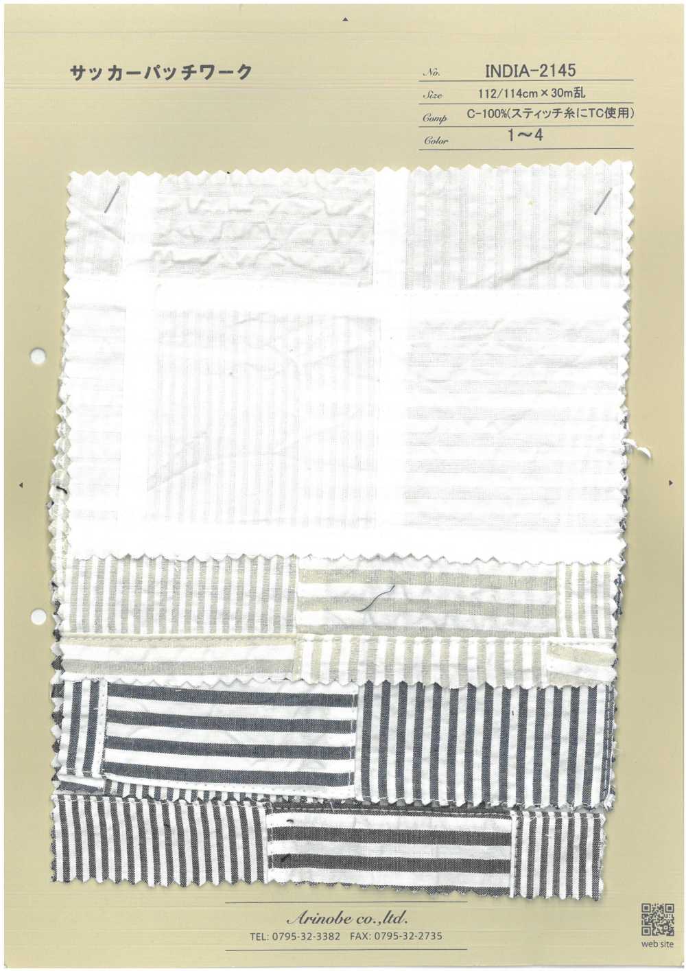 INDIA-2145 Patchwork Seersucker[Têxtil / Tecido] ARINOBE CO., LTD.