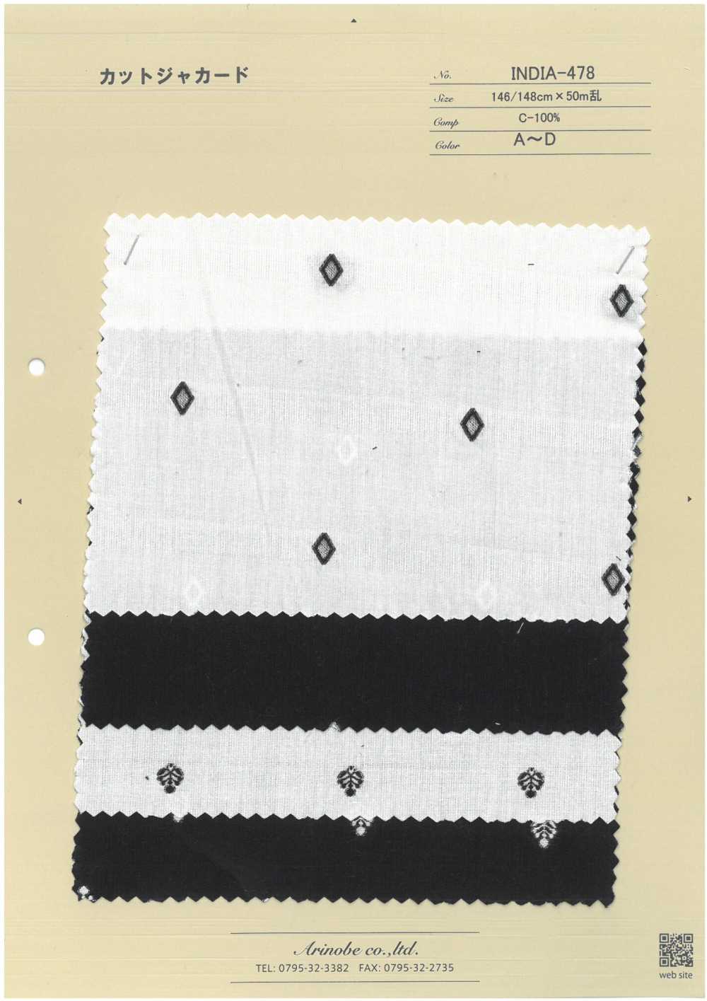 INDIA-478 Corte Jacquard[Têxtil / Tecido] ARINOBE CO., LTD.