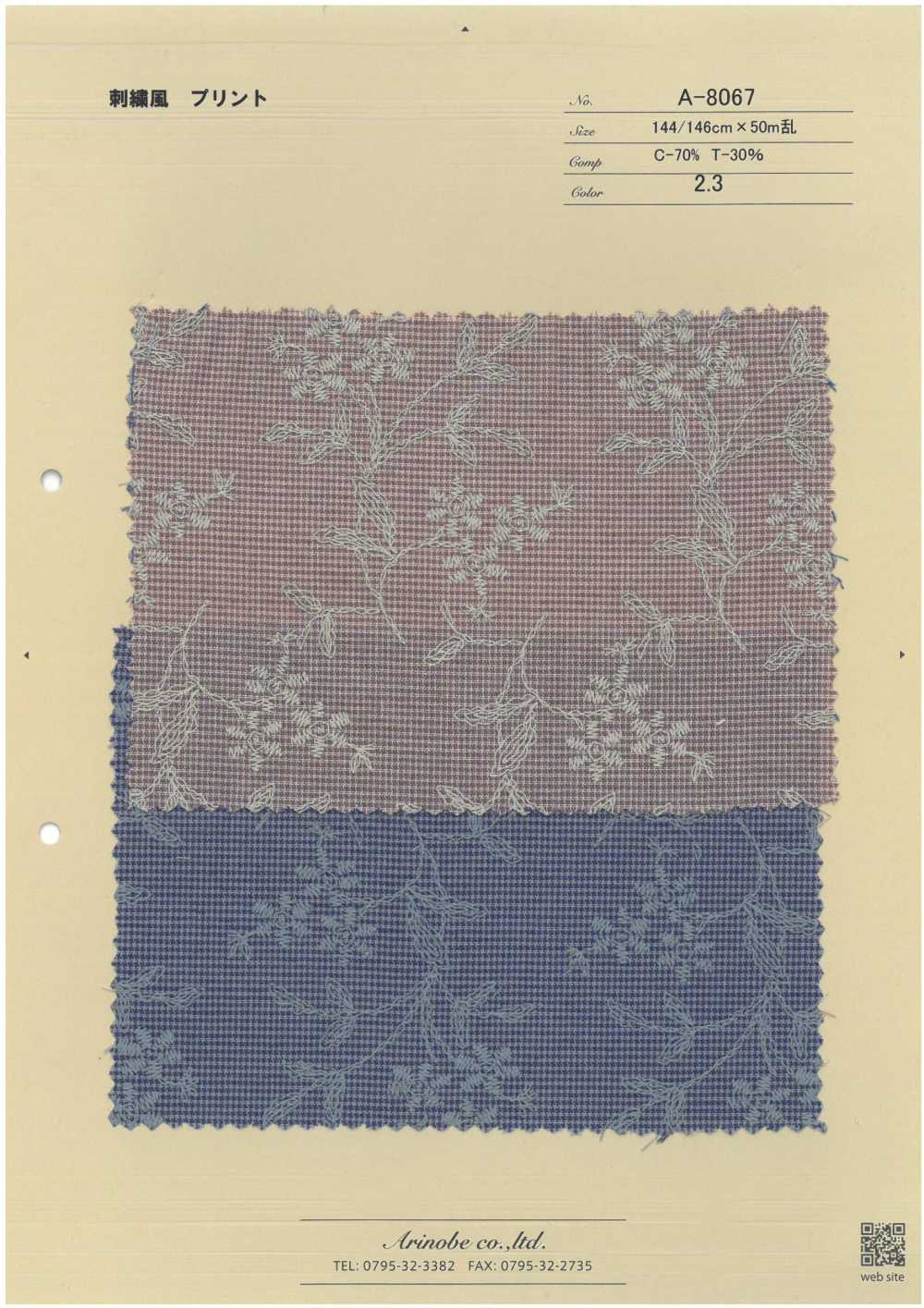A-8067 Impressão Estilo Bordado[Têxtil / Tecido] ARINOBE CO., LTD.