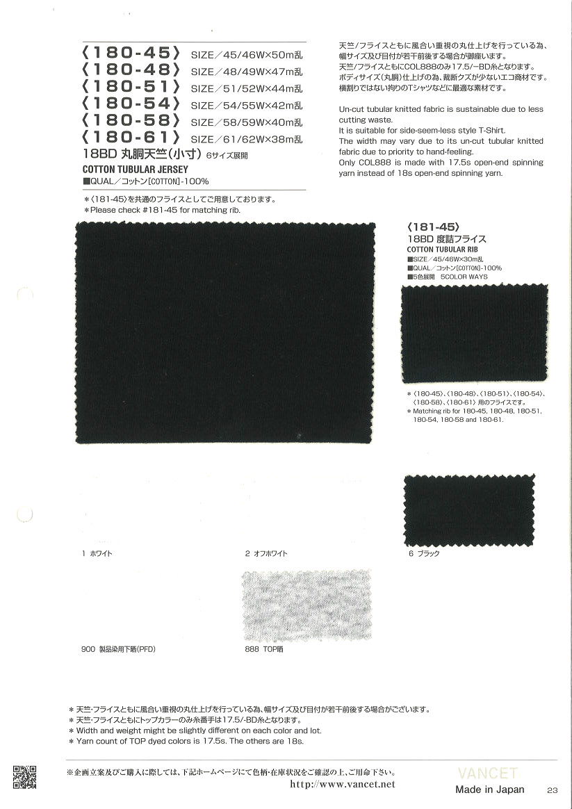 180-54 Camisa De Corpo Redondo 18BD (Tamanho Pequeno)[Têxtil / Tecido] VANCET