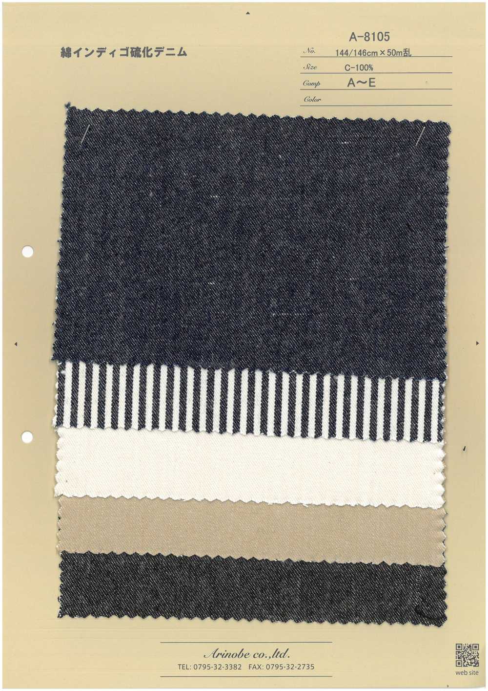 A-8105 Jeans De Algodão índigo Sulfeto[Têxtil / Tecido] ARINOBE CO., LTD.