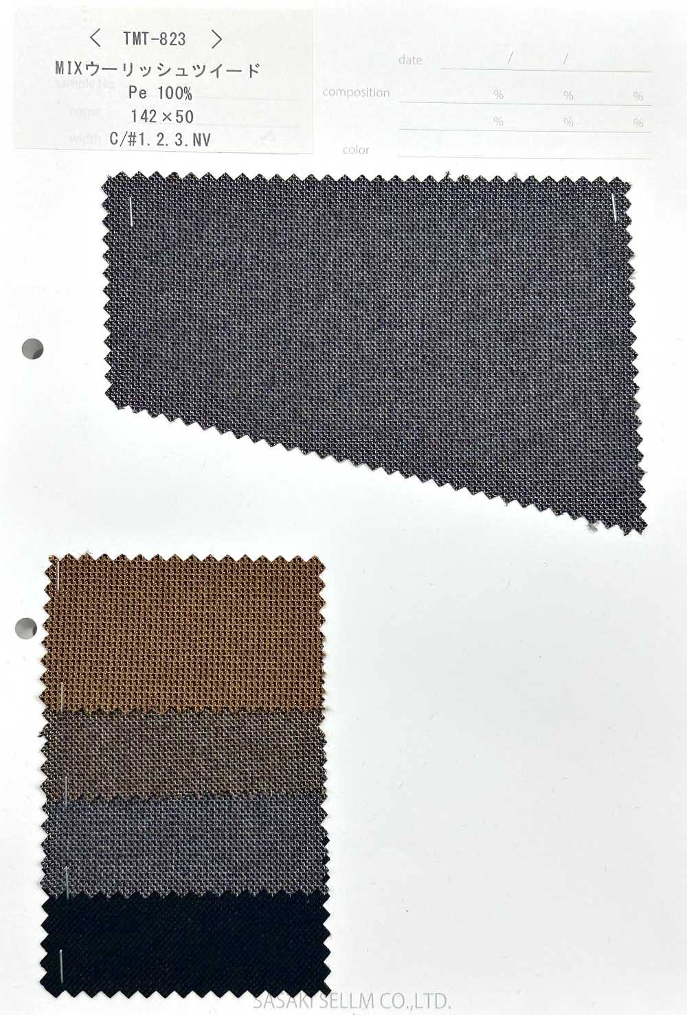 TMT-823 MIX Tweed Lã[Têxtil / Tecido] SASAKISELLM