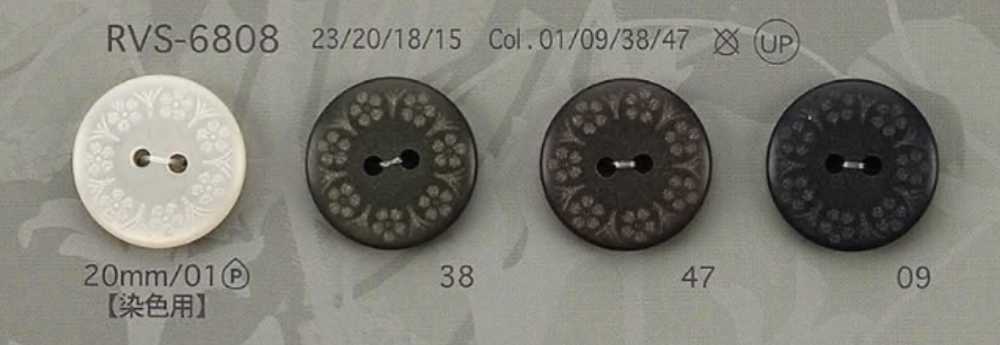 RVS6808 Botão De Dois Furos Em Resina De Poliéster IRIS
