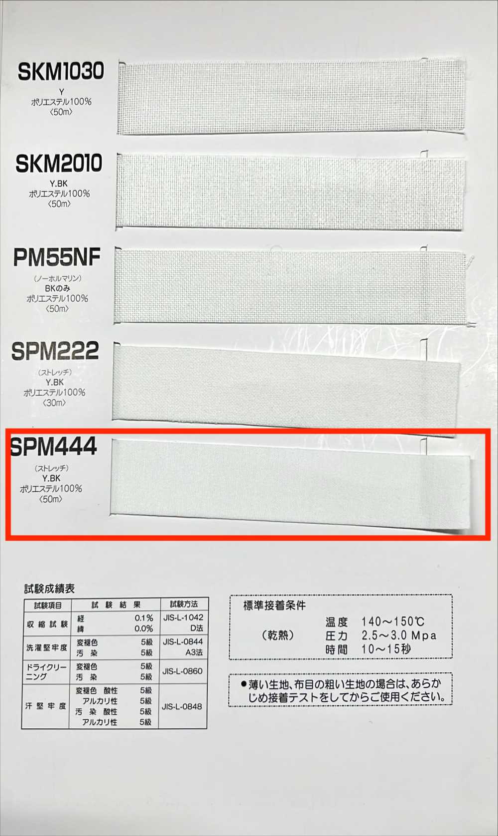 SPM444 Entretela Termocolante Série Invel Tipo Macio E Elástico[Entrelinha] Manvel