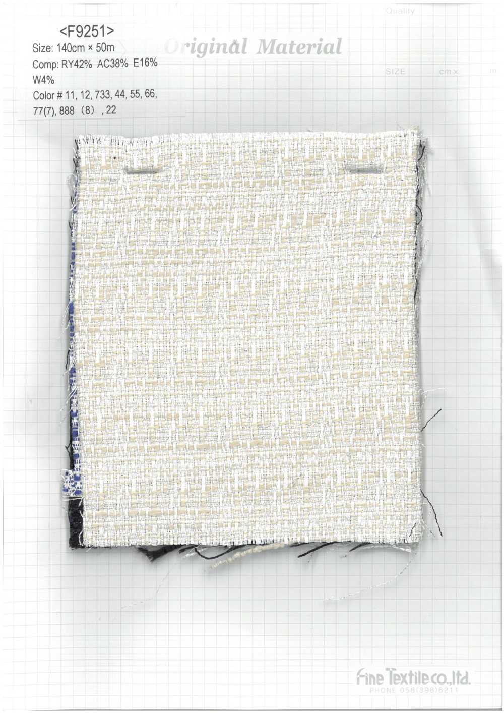 F9251 Tweed De Verão[Têxtil / Tecido] Tecido Fino