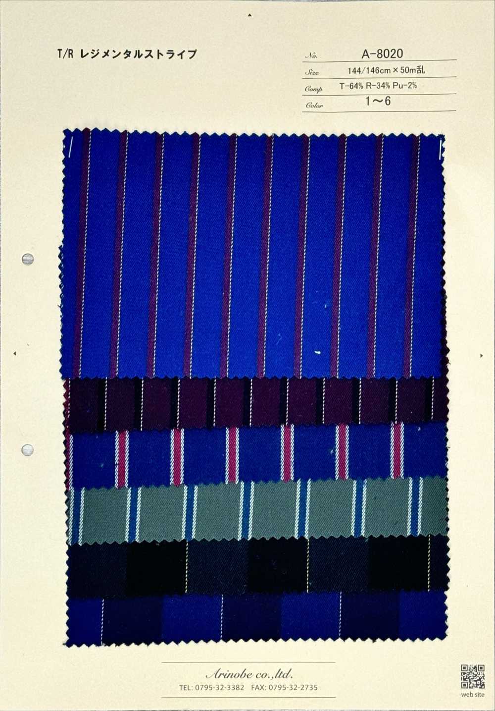 A-8020 Listras Regimentais T/R[Têxtil / Tecido] ARINOBE CO., LTD.