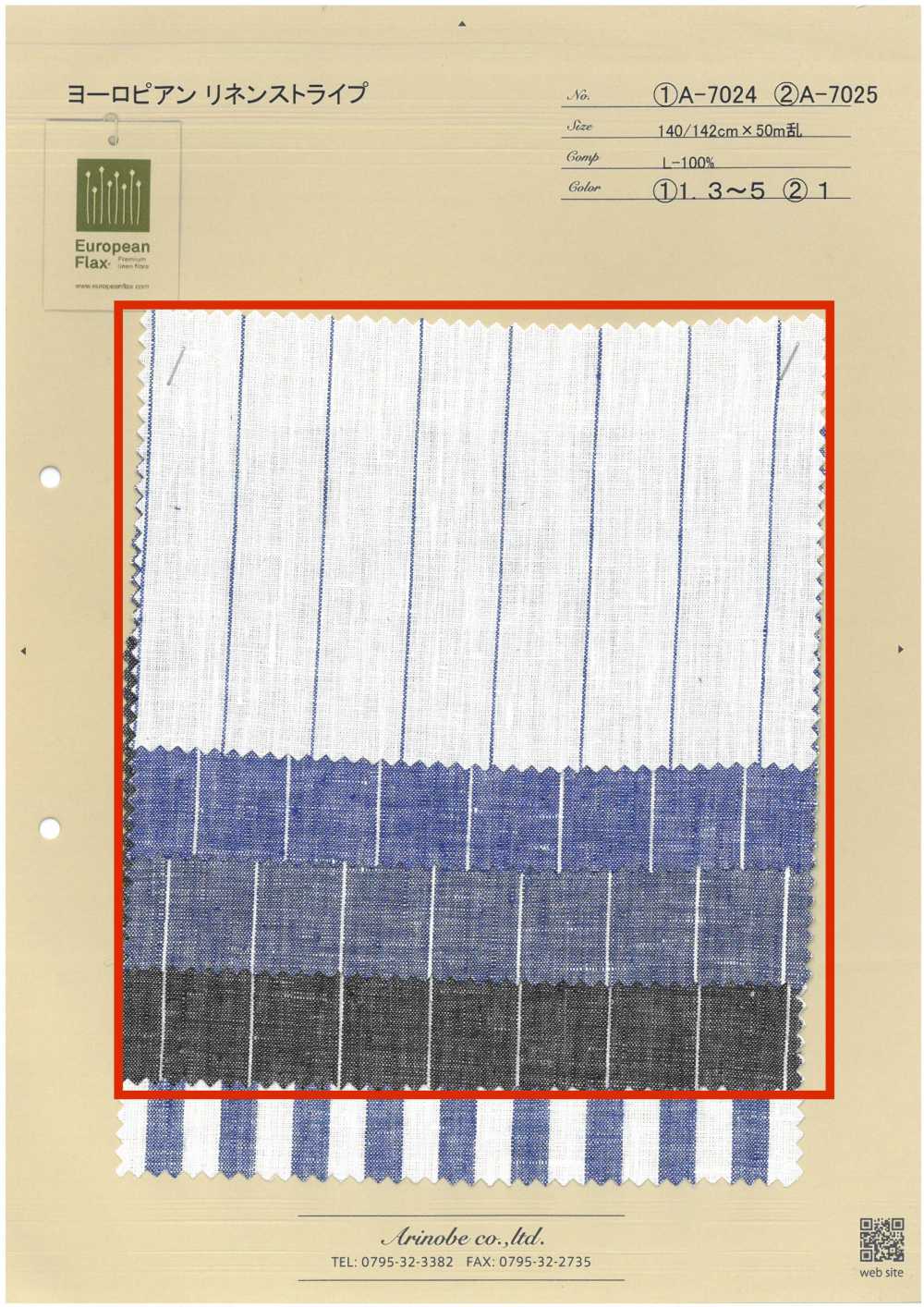 A-7024 Listras De Linho Europeu[Têxtil / Tecido] ARINOBE CO., LTD.