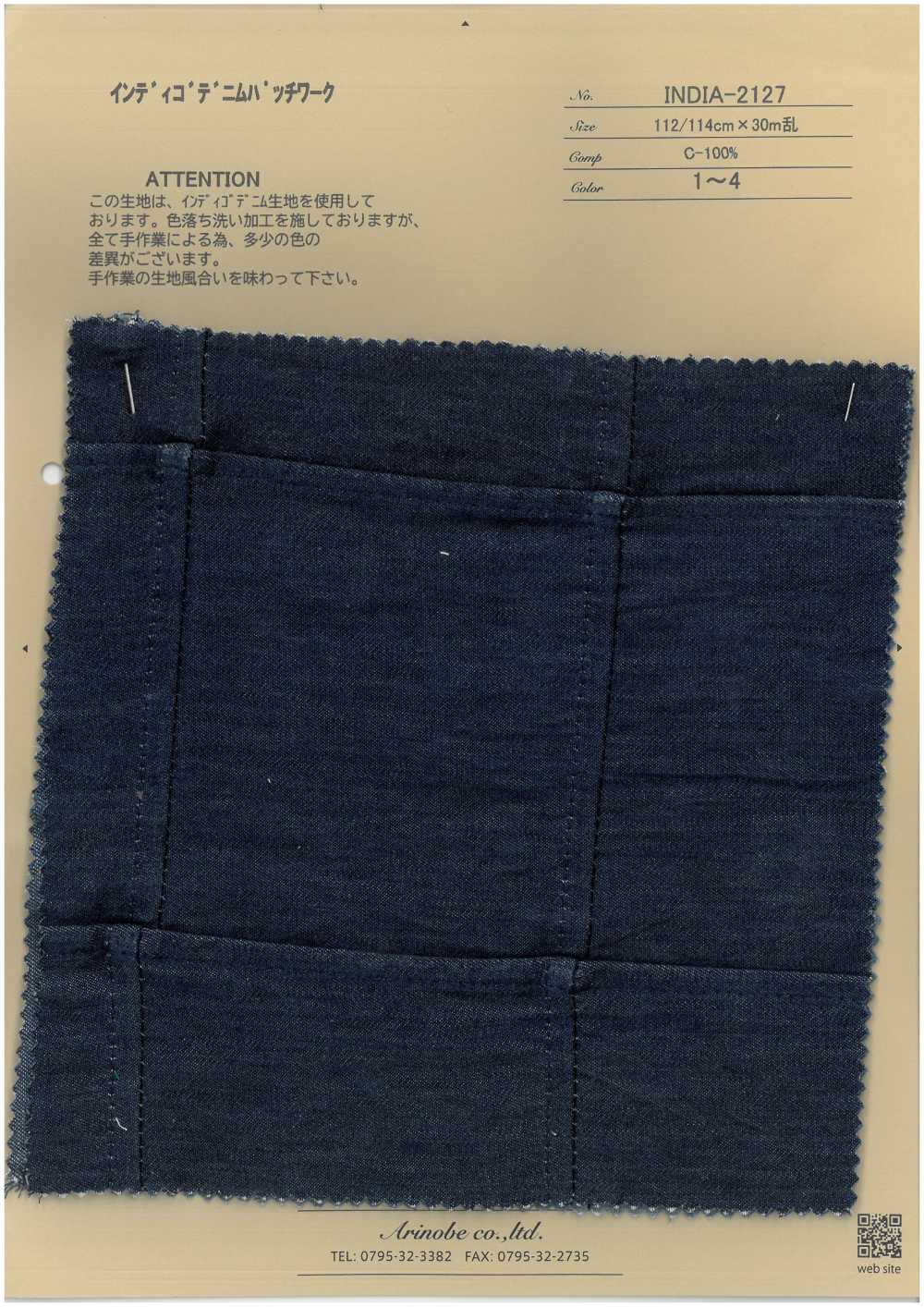 INDIA-2127 Patchwork Denim índigo[Têxtil / Tecido] ARINOBE CO., LTD.