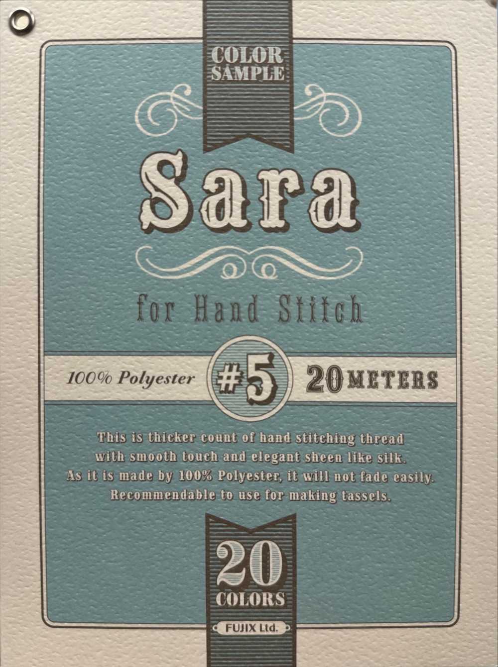 FUJIX-SAMPLE-26 Cartão De Amostra De Linha De Costura Manual Sarah FUJIX