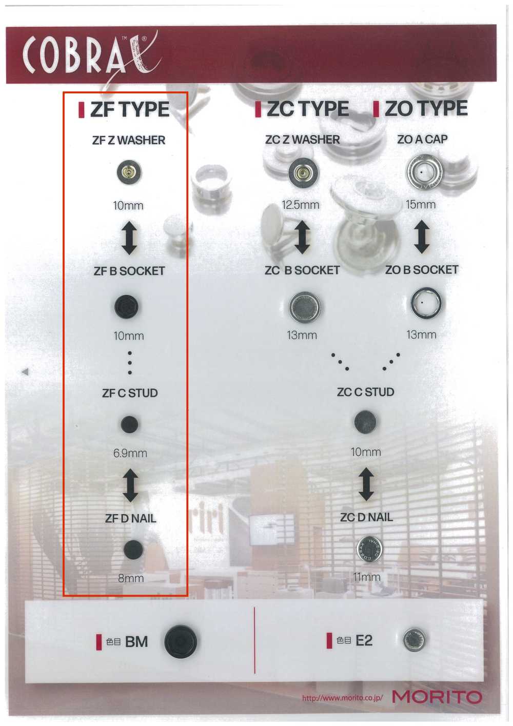 ZF-Z/B/C/D COBRAX® ZF 4SET (Base Decorativa/soquete/pino/poste)[Prensa Prendedor/Arruela De Ilhó] Morito