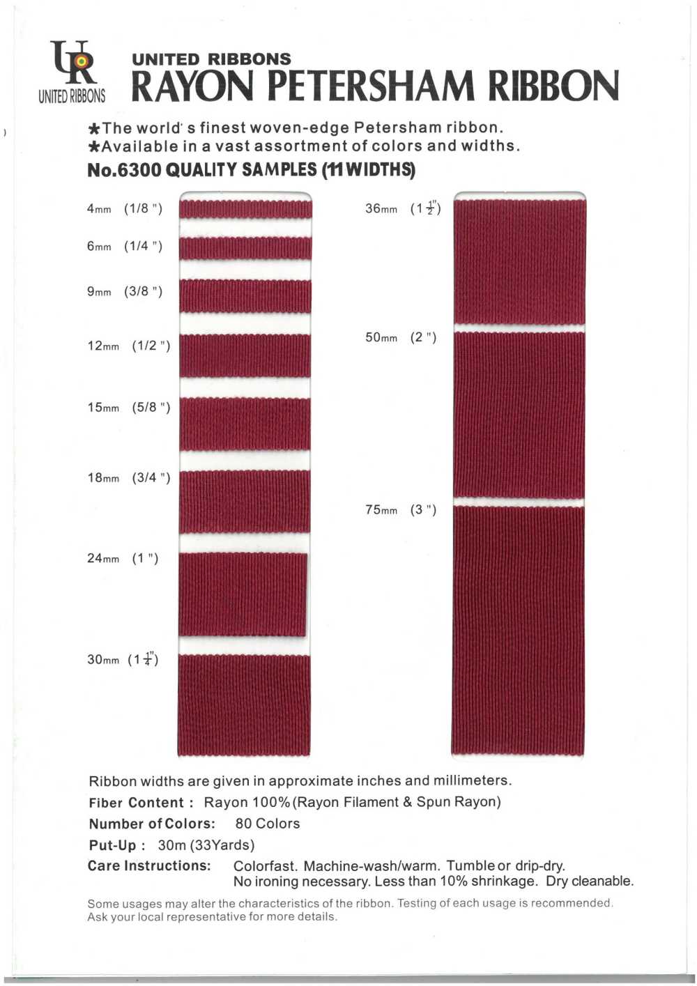 6300 Rayon Petersham[Cabo De Fita] UNITED RIBBONS
