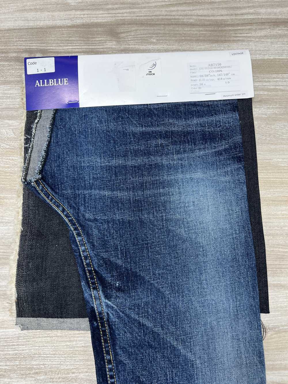 AB7150 Jeans Vintage De 12 Onças[Têxtil / Tecido] ALL BLUE