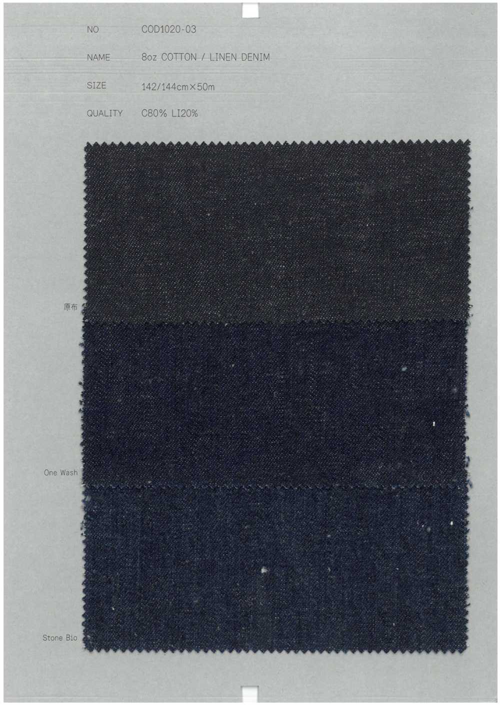 COD1020-03 Denim De Algodão/linho De 8 Oz[Têxtil / Tecido] COLECIONAR