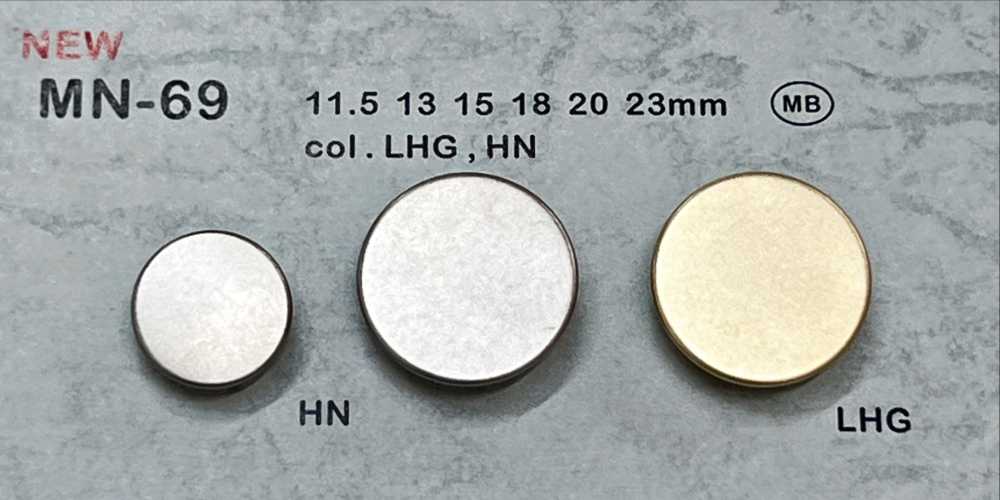 MN-69 Botão de metal, com pé, sem aro[Botões] DAIYA BUTTON