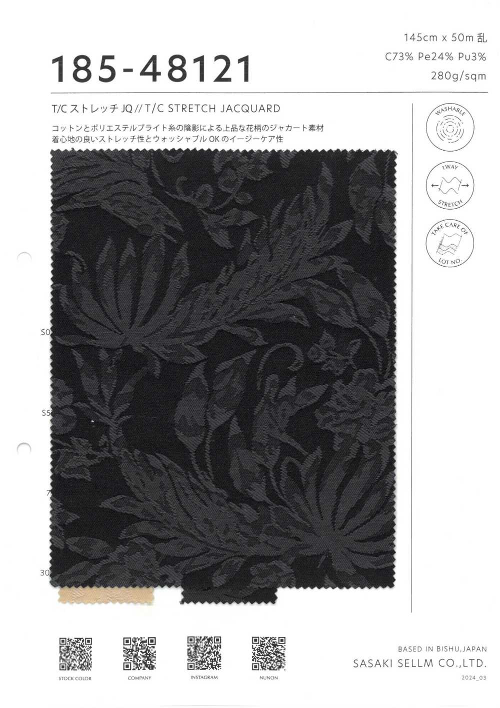 185-48121 Jacquard Elástico T/C[Têxtil / Tecido] SASAKISELLM