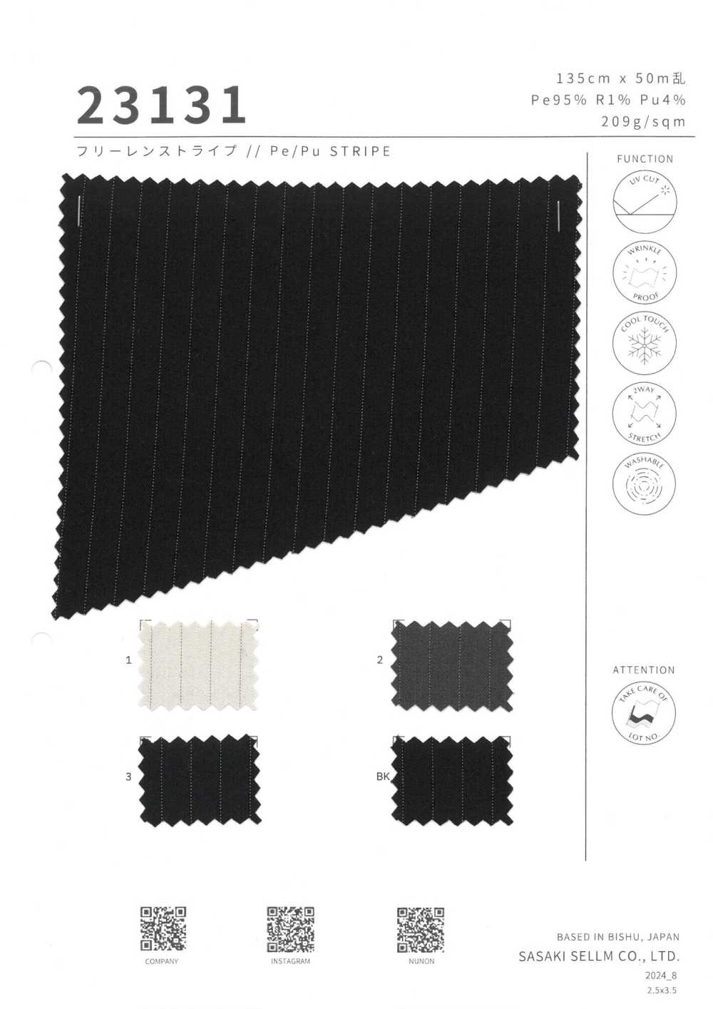 23131 Freelen Stripe[Têxtil / Tecido] SASAKISELLM