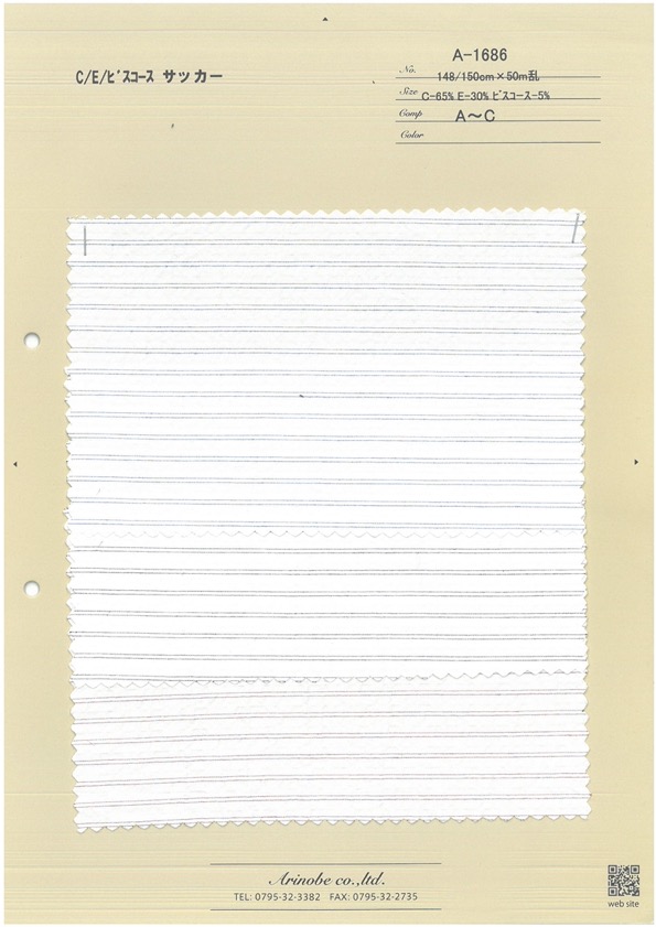 A-1686 C/E/Viscose Seersucker[Têxtil / Tecido] ARINOBE