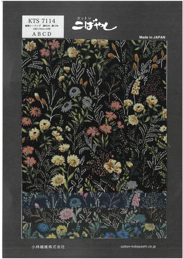 KTS7114 Linho Loomstate Com Estampa Floral[Têxtil / Tecido]