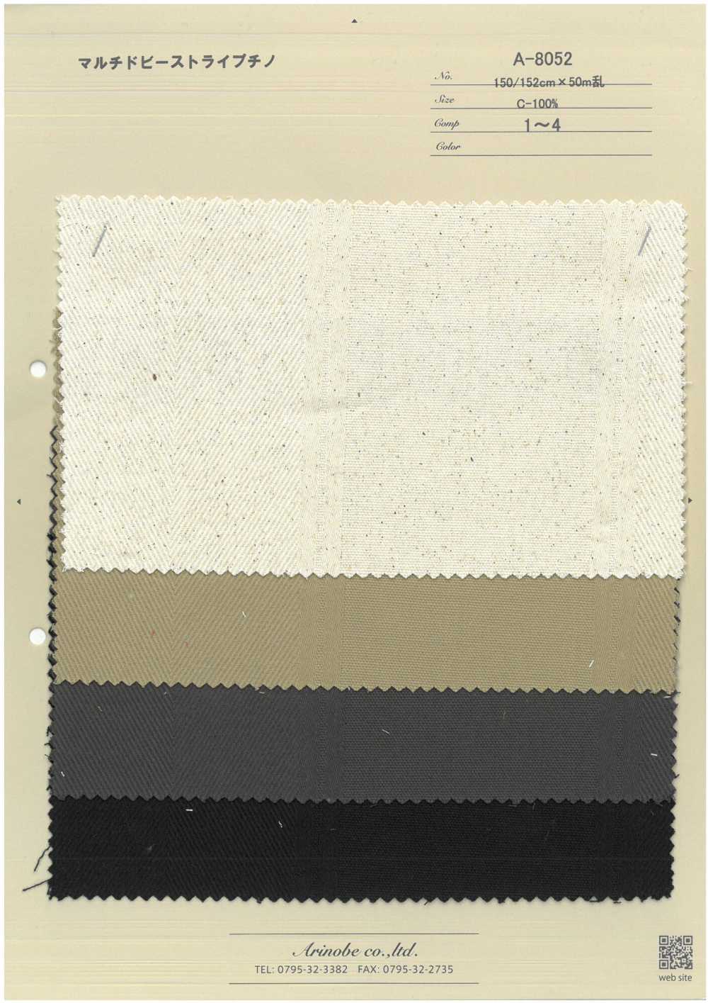 A-8052 Calça Chino Listrada Multi Dobby[Têxtil / Tecido] ARINOBE