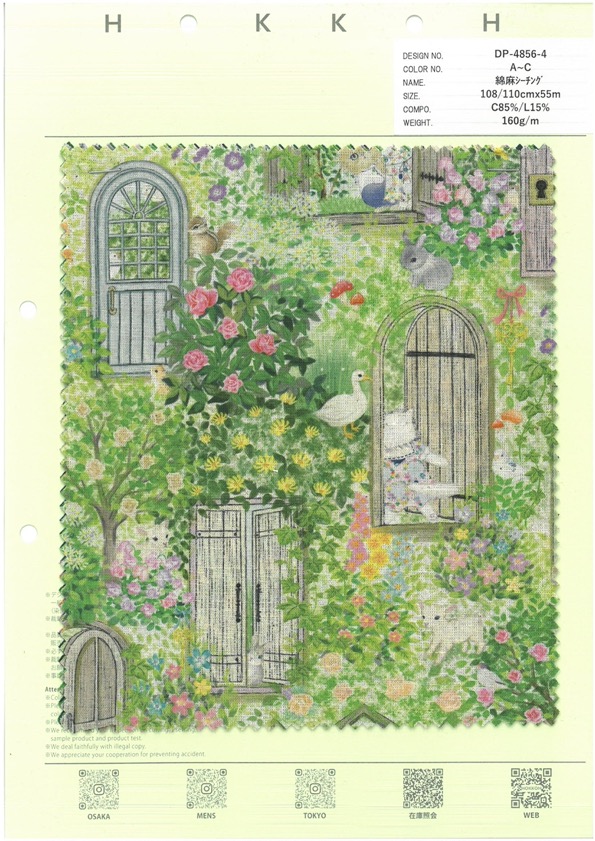 DP-4856-4 Lençóis Secret Garden Linen Loomstate[Têxtil / Tecido] HOKKOH