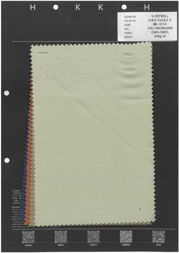 5-CRTWILL Sarja De Algodão Rayon[Têxtil / Tecido] HOKKOH