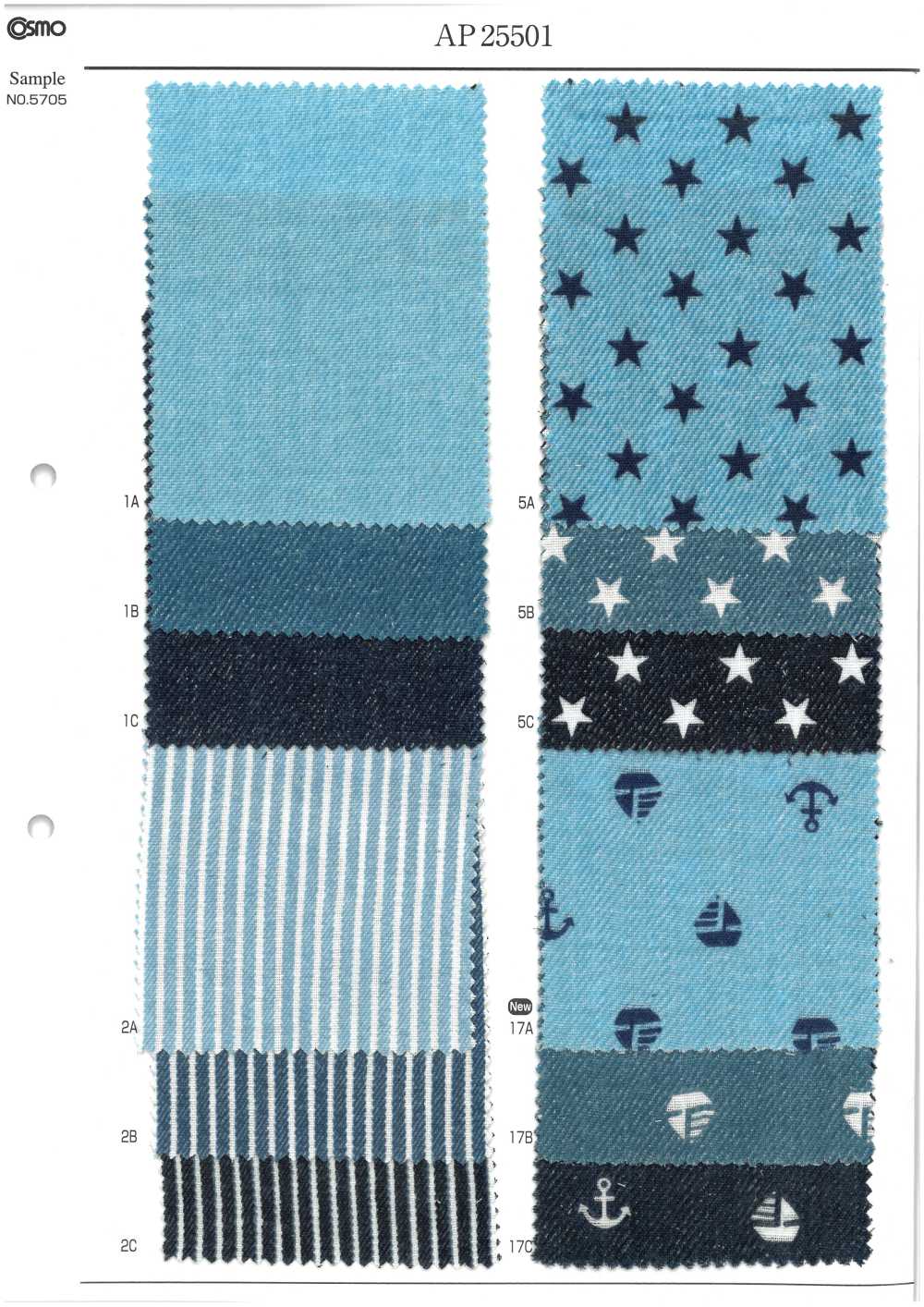 AP25501 Gaze Dupla Estilo Jeans (Rolo Redondo)[Têxtil / Tecido] COSMO TEXTILE