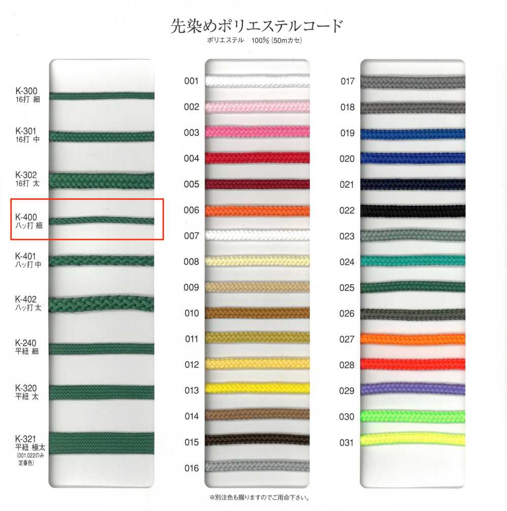 K-400 Cordão De Poliéster Tingido Em Fio De 8 Fios, Fino[Cabo De Fita] RIVER