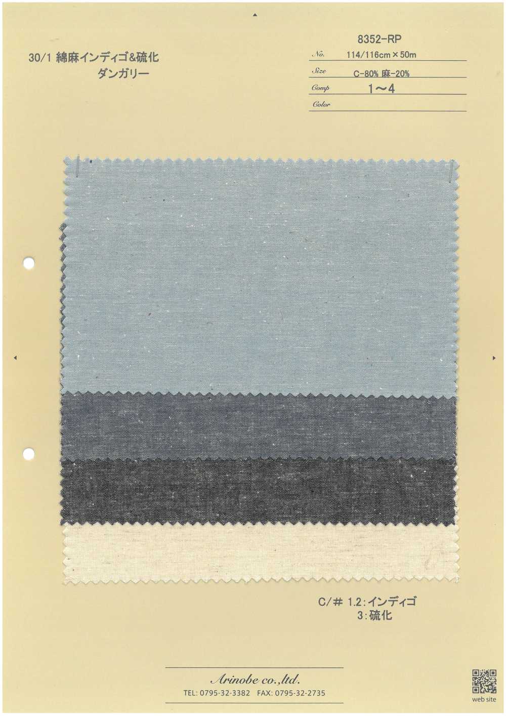 8352-RP Macacão 30/1 De Linho índigo E Sulfurizado[Têxtil / Tecido] ARINOBE